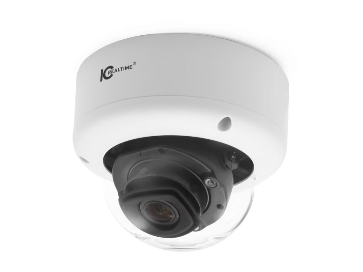 ICRealtime IPEL-D12V-IRW3 12MP Vandal Dome Camera / 2.7-12mm Power Zoom / IR Night Vision / AI / IP67