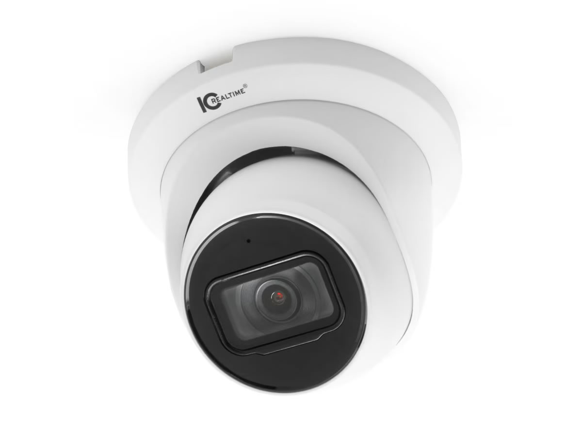 ICRealtime IPEL-E80F-IRW3 8MP 4K UHD Starlight Eyeball Dome / iMD 2.0 AI Detection / 2.8mm 107h x 56v FOV / IR 98.4ft / IP67