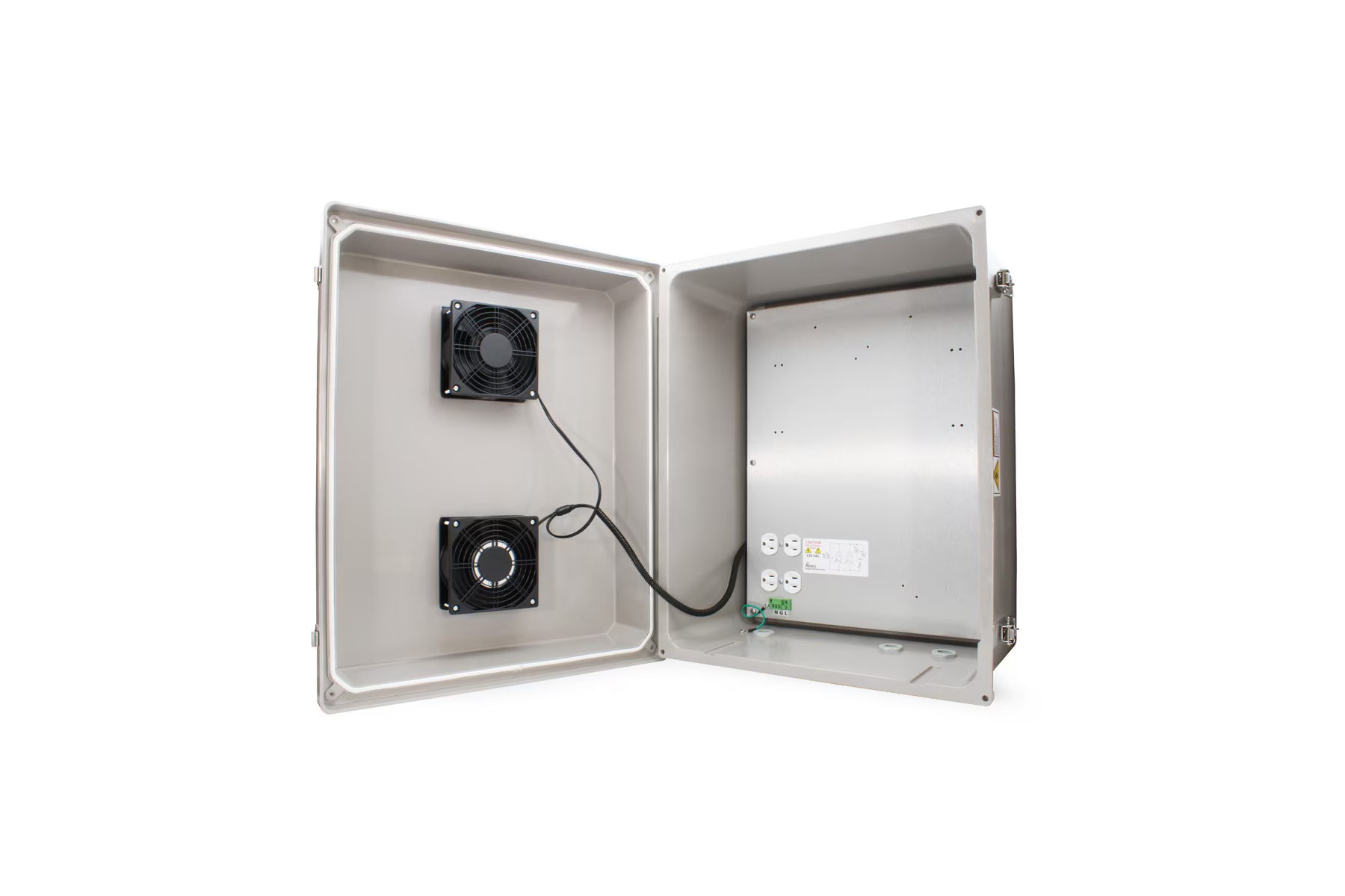 ICRealtime NEMABOX-LG-AL Large NEMA Enclosure with Dual Cooling Fans and Aluminum Mounting Plate