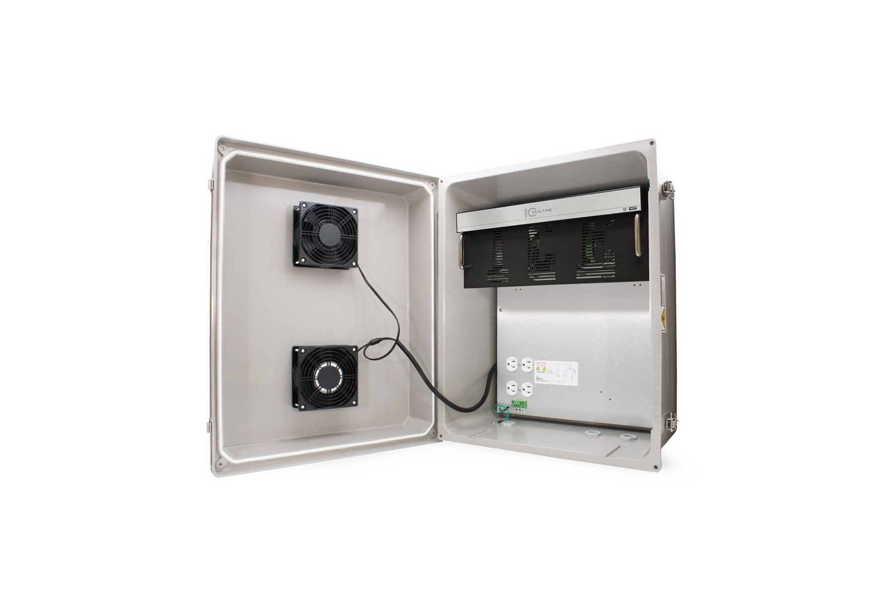 ICRealtime NEMABOX-LG-AL Large NEMA Enclosure with Dual Cooling Fans and Aluminum Mounting Plate - Image 5