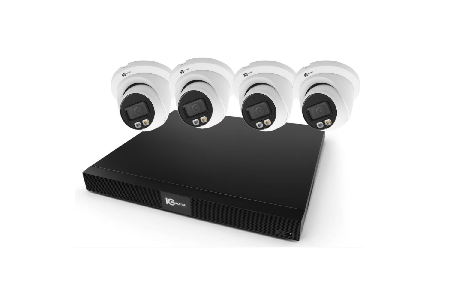 ICRealtime NIGHTWATCH-PRO-AI-4ED-VFX NVR Bundle with 1x NVR-VFX08POE-1U4K1+2TB HDD and 4x IPEG-E40F-DIW1. 8-channel NVR w/ built-in 8-port POE