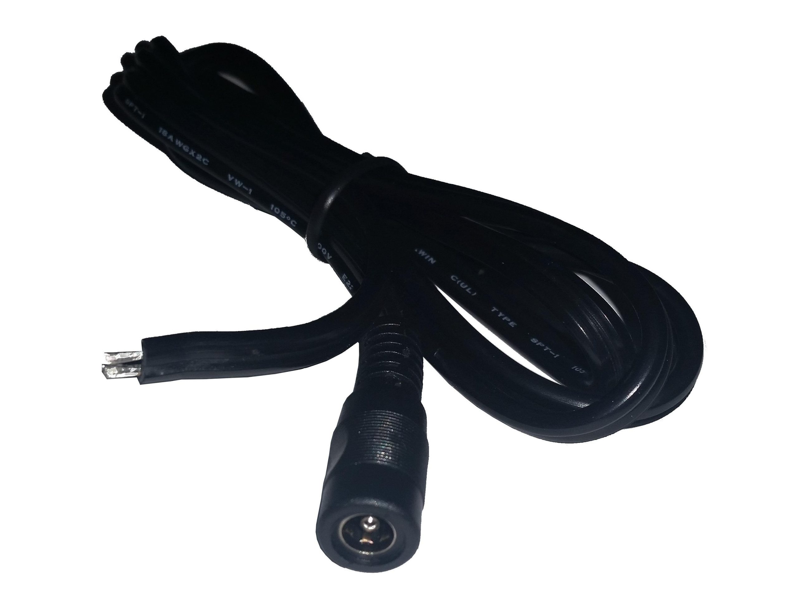 ICRealtime POWER JACK 3in (1m) 18 AWGX2C Power jack to bare copper