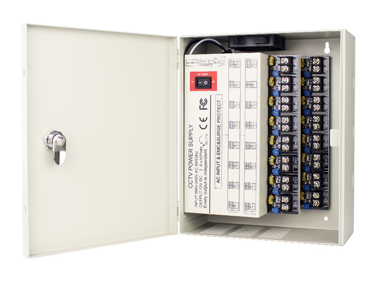 ICRealtime PS-DC32A16HD-4DK 16-Channel Power Supply/AC110- 220V/4A 47-63Hz