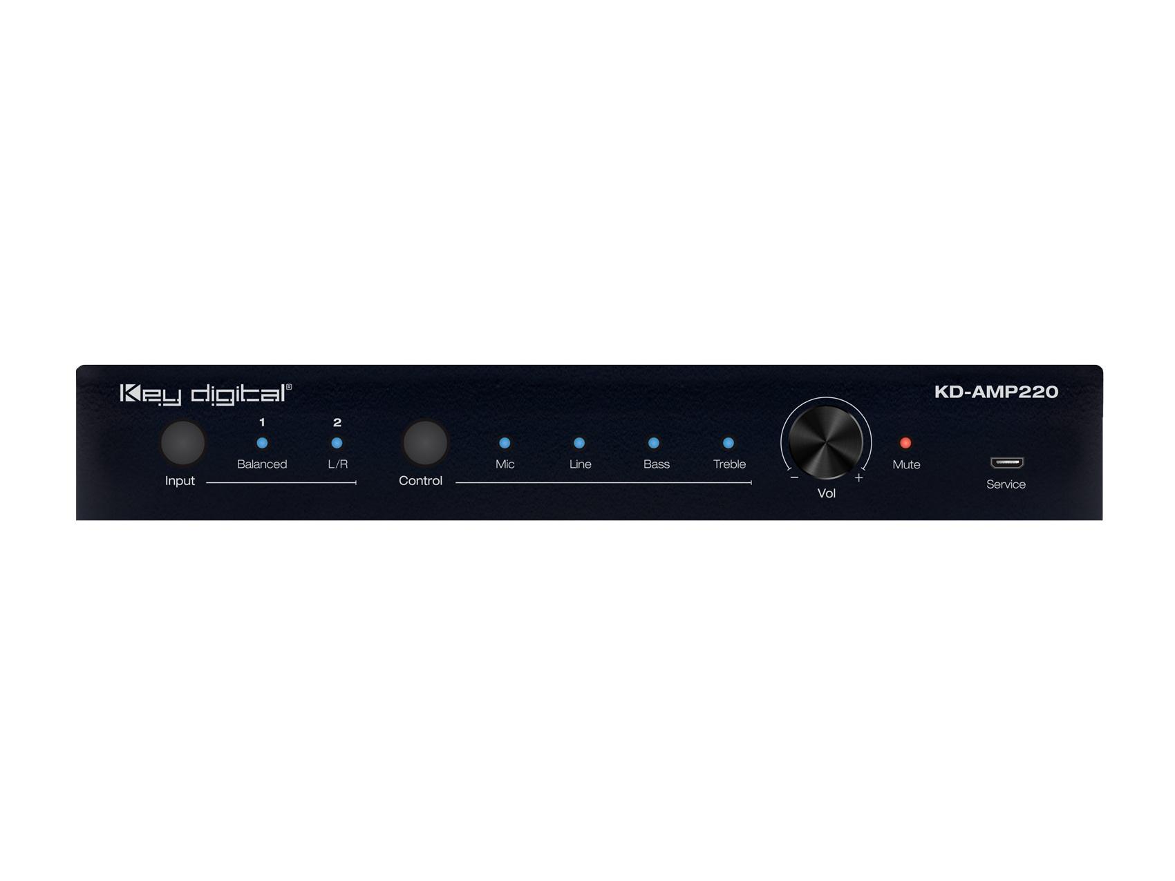 Key Digital KD-AMP220 2 Channel 20 Watt Per Channel Compact Digital Amplifier