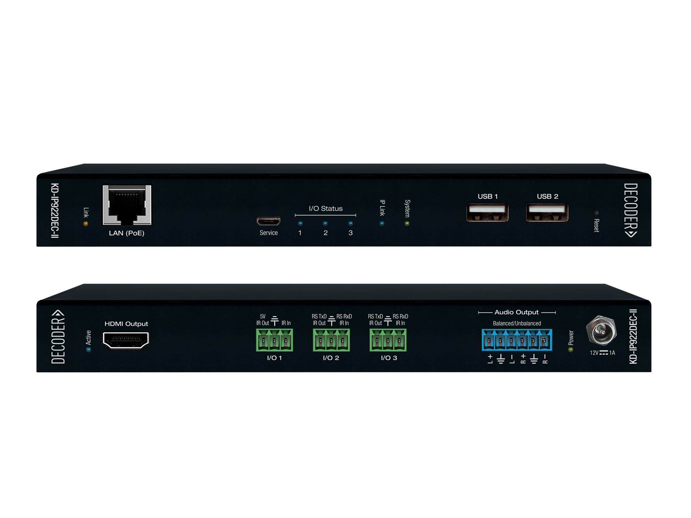 Key Digital KD-IP922DEC-II 4K AV over IP System Decoder with PoE/Open API Control Ports/Analog Audio De-Embedding and Pre-Amp