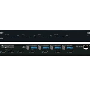 Key Digital KD-MS4x4G-2 4x4 4K 18G HDMI Matrix Switch with Independent Audio Routing/Digital Optical and Analog Balanced/Un-balanced Audio De-Embedding/Web Control UI