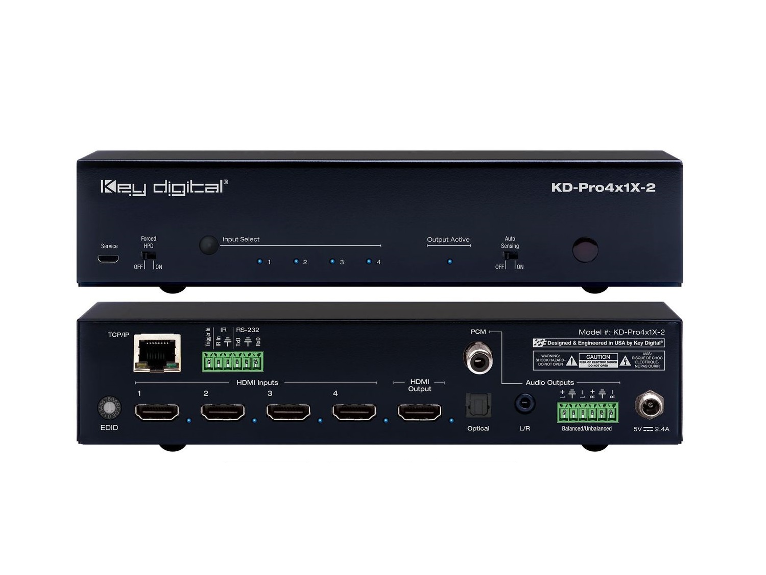 Key Digital KD-Pro4x1X-2 4 Input Pro Series HDMI Auto Switcher with Web UI