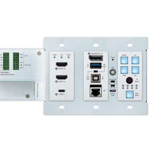 Key Digital KD-X4x1WUTx 4x1 4K/18G 2xHDMI/DP/USB-C HDBT Wall Plate Switcher/Transmitter with CEC/ARC/Audio/IR/RS-232/PoH