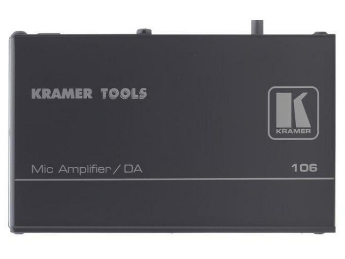 Kramer 106 1×2 Microphone Line Distribution Amplifier / Phantom 48V / Mic Select / Gain Controls