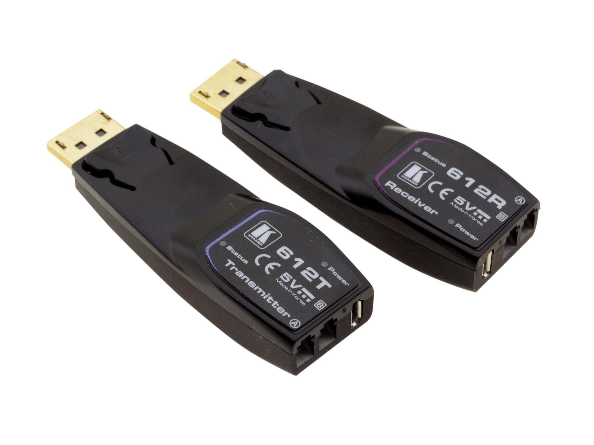 Kramer 612R/T 4K60 DP Fiber Optic Extender (Transmitter/Receiver) Set over 2LC MM FC (656ft/200m)