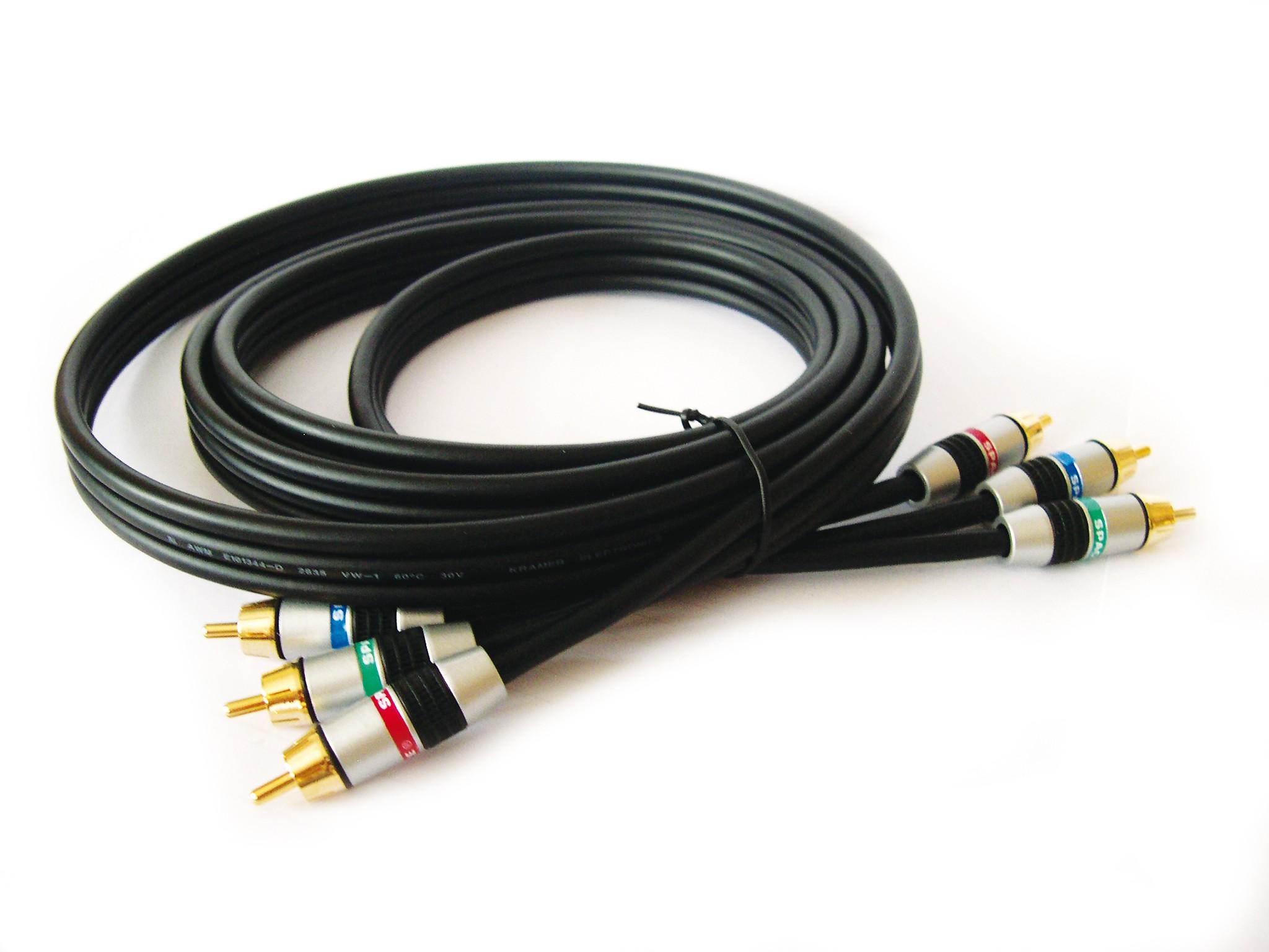 Kramer C-3RVM/3RVM-6 3 RCA Component Video Cable 6ft