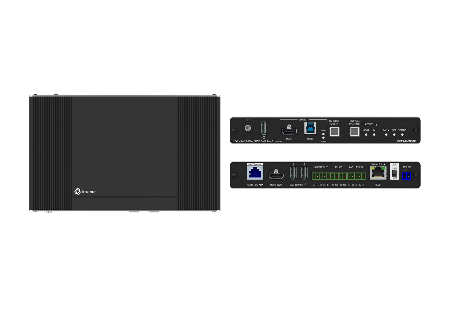 Kramer EXT3-21-XR-TR HDBaseT 4K60 4:4:4 HDMI / USB / Ethernet / RS232 / IR Extender 100m 2-way PoE