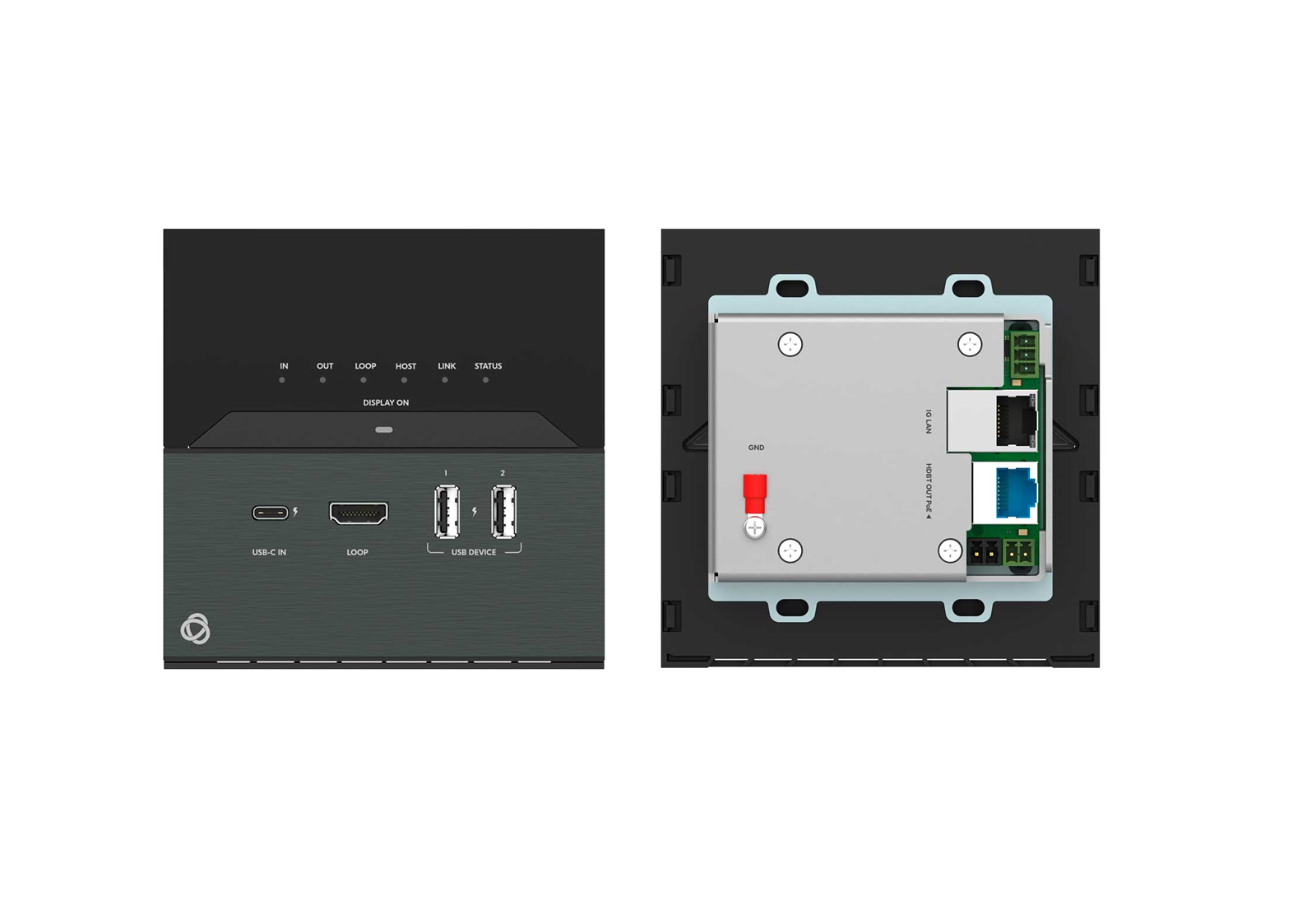 Kramer EXT3-C-WP-XR-T/US(B) HDBaseT 4K60 USB-C Wall-Plate Transmitter / HDMI / USB 2.0 / Ethernet / IR / RS232 / PoE