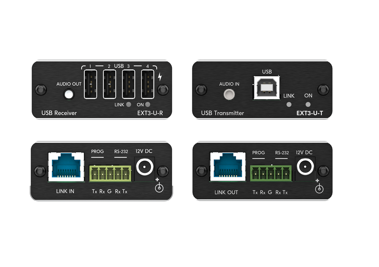 Kramer EXT3-U-KIT USB 2.0 Extender Kit – USB 2.0 / RS-232 / Audio / PoC over CAT up to 100m