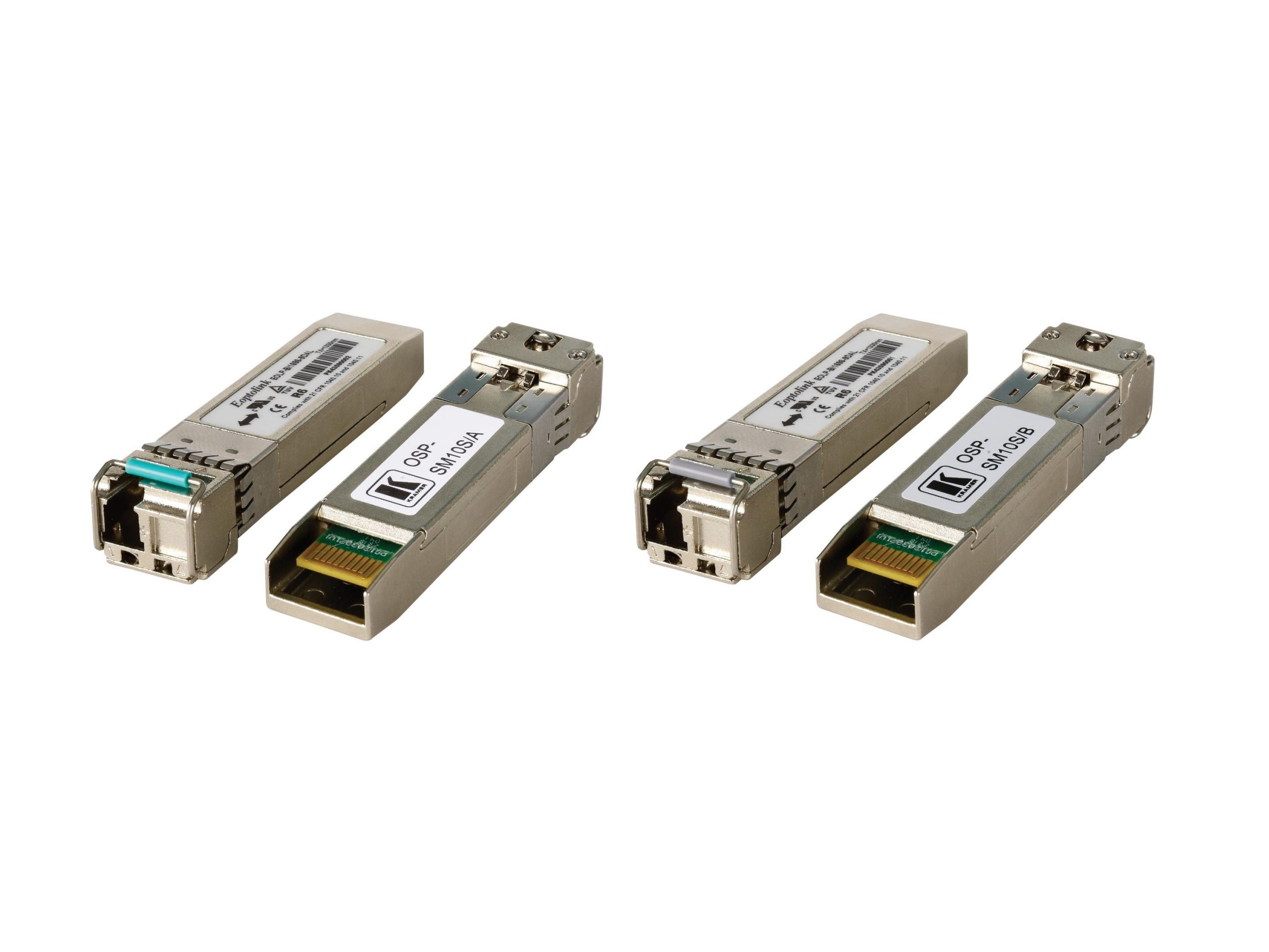 Kramer OSP-SM10S Optical SFP Plus Transceiver Pair over 10G 1270/1330nm Simplex SM Fiber