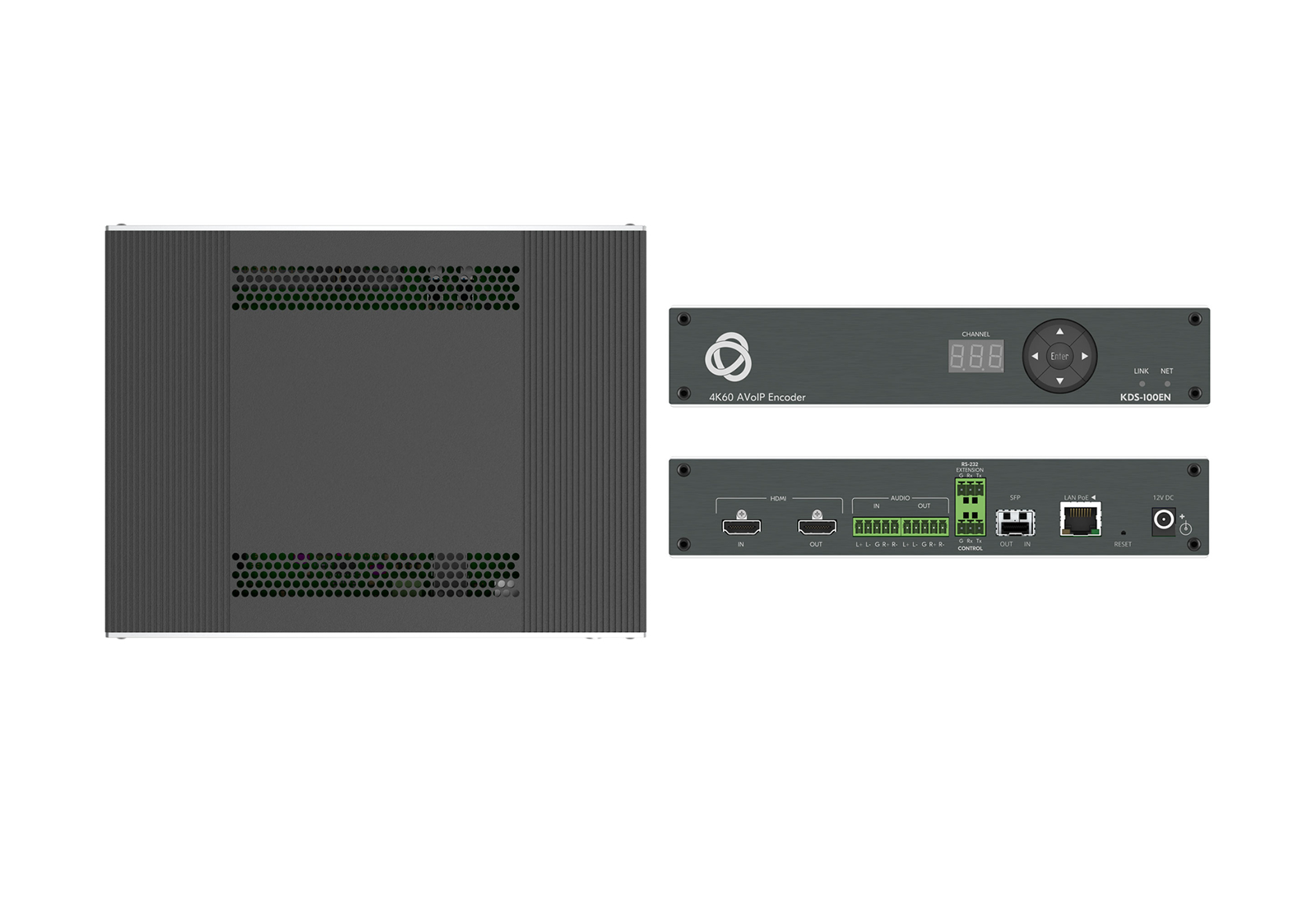 Kramer KDS-100EN 4K Encoder / Dual Streaming / KVM over IP / 40ms Latency / H.264 H.265 / 1GbE