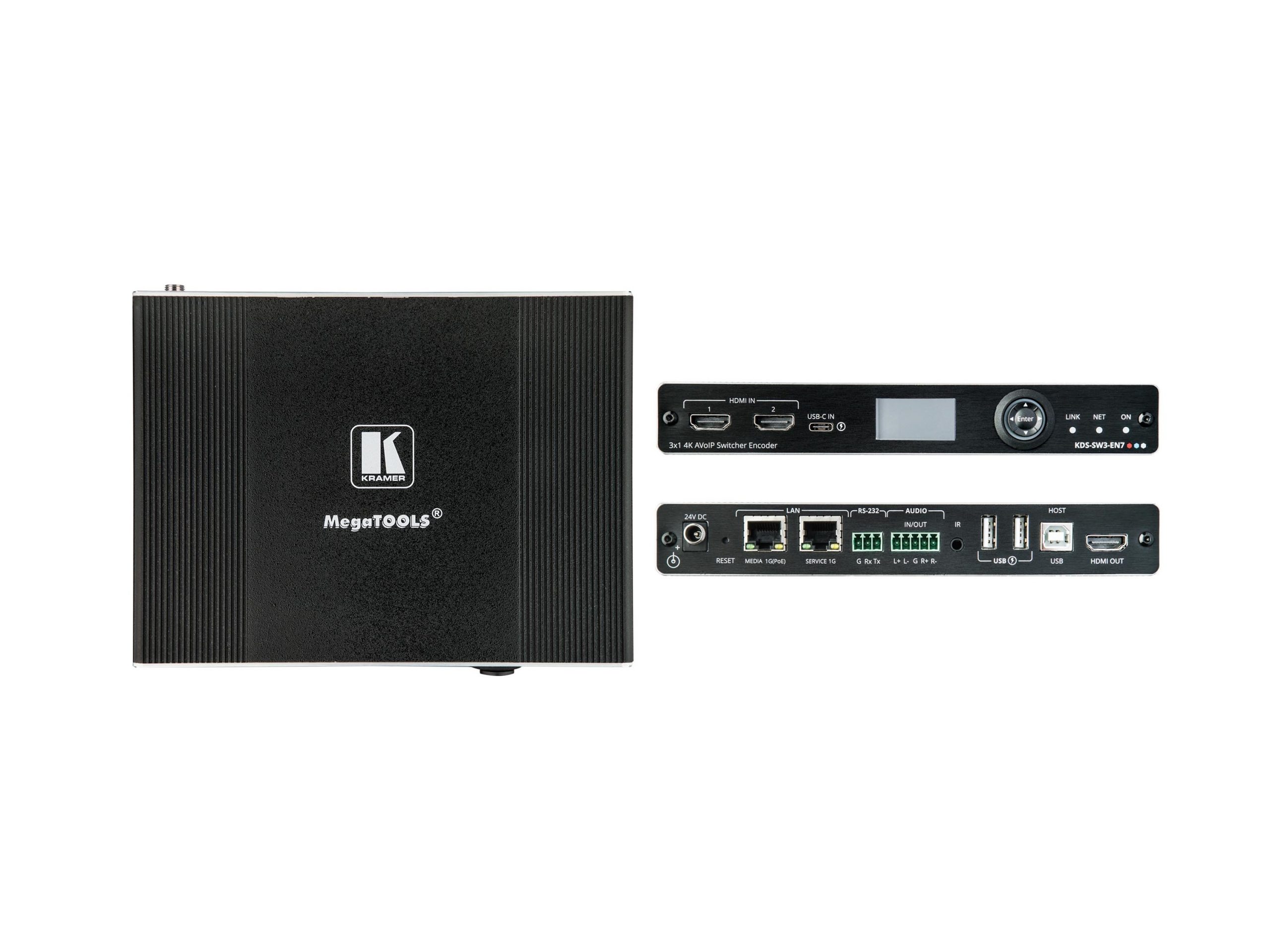 Kramer KDS-SW3-EN7 High-Performance/Highly-Scalable AVoIP Auto-Switch Encoder with Dante over 1G Network - Image 2