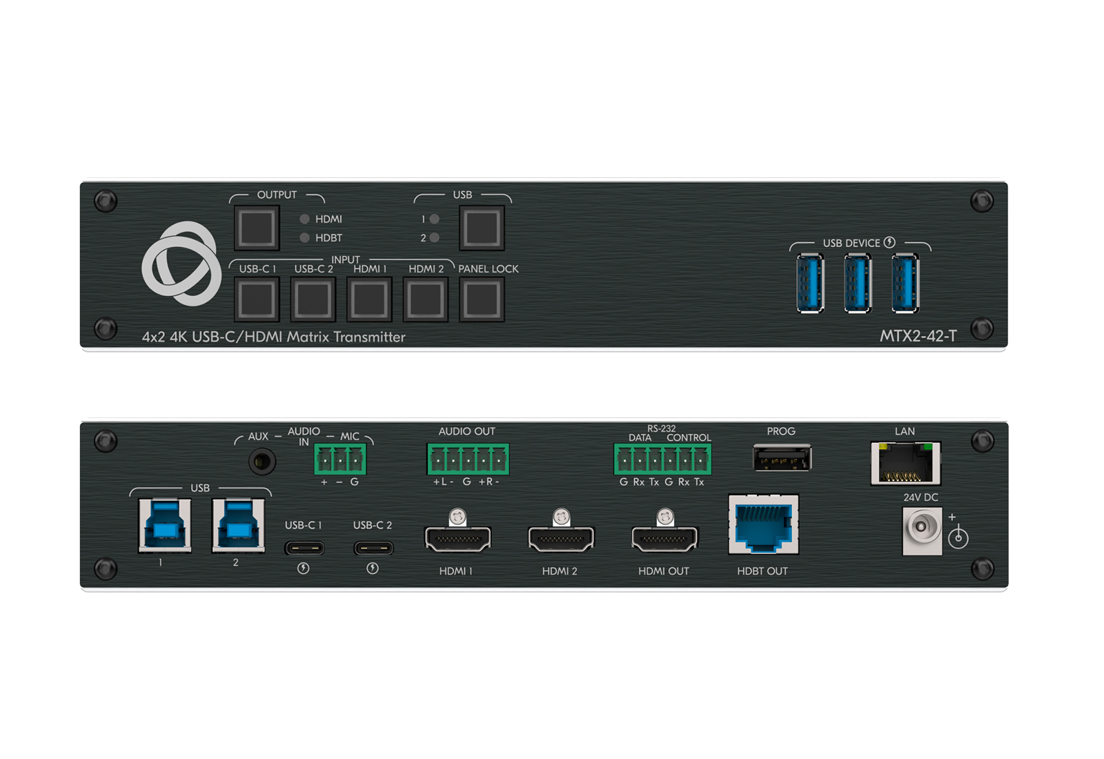 Kramer MTX2-42-T HDBaseT 4×2 Matrix Transmitter / USB-C / HDMI / DSP Audio Processing