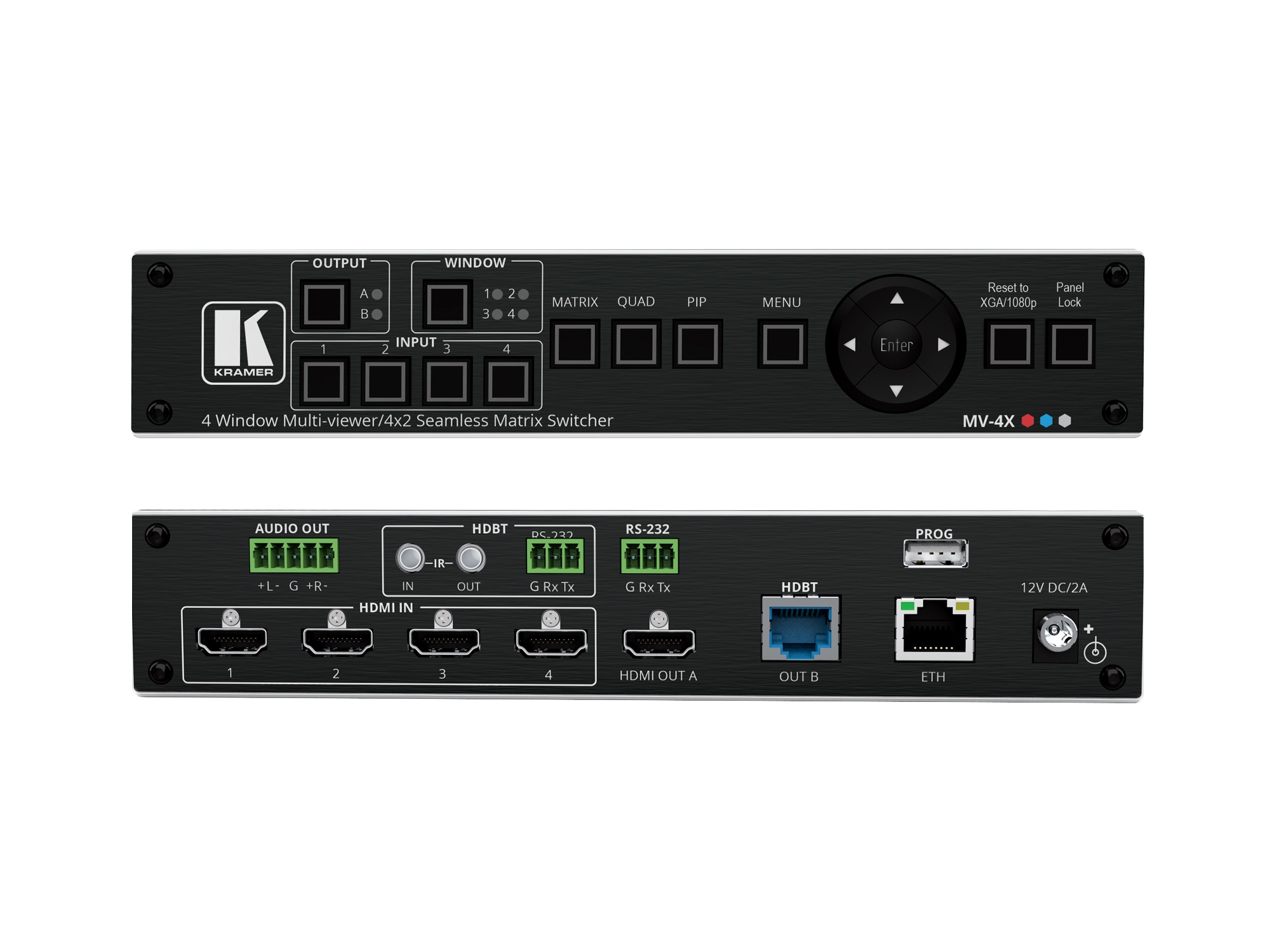 Kramer MV-4X 4 Window Multi-Viewer/4×2 Seamless Matrix Switcher