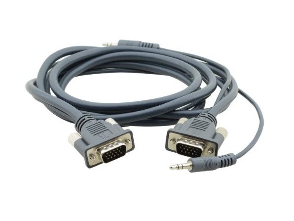 Kramer C-MGMA/MGMA-35 Molded 15-pin HD Male-Male Flexible Cable / 3.5mm Audio 35 ft