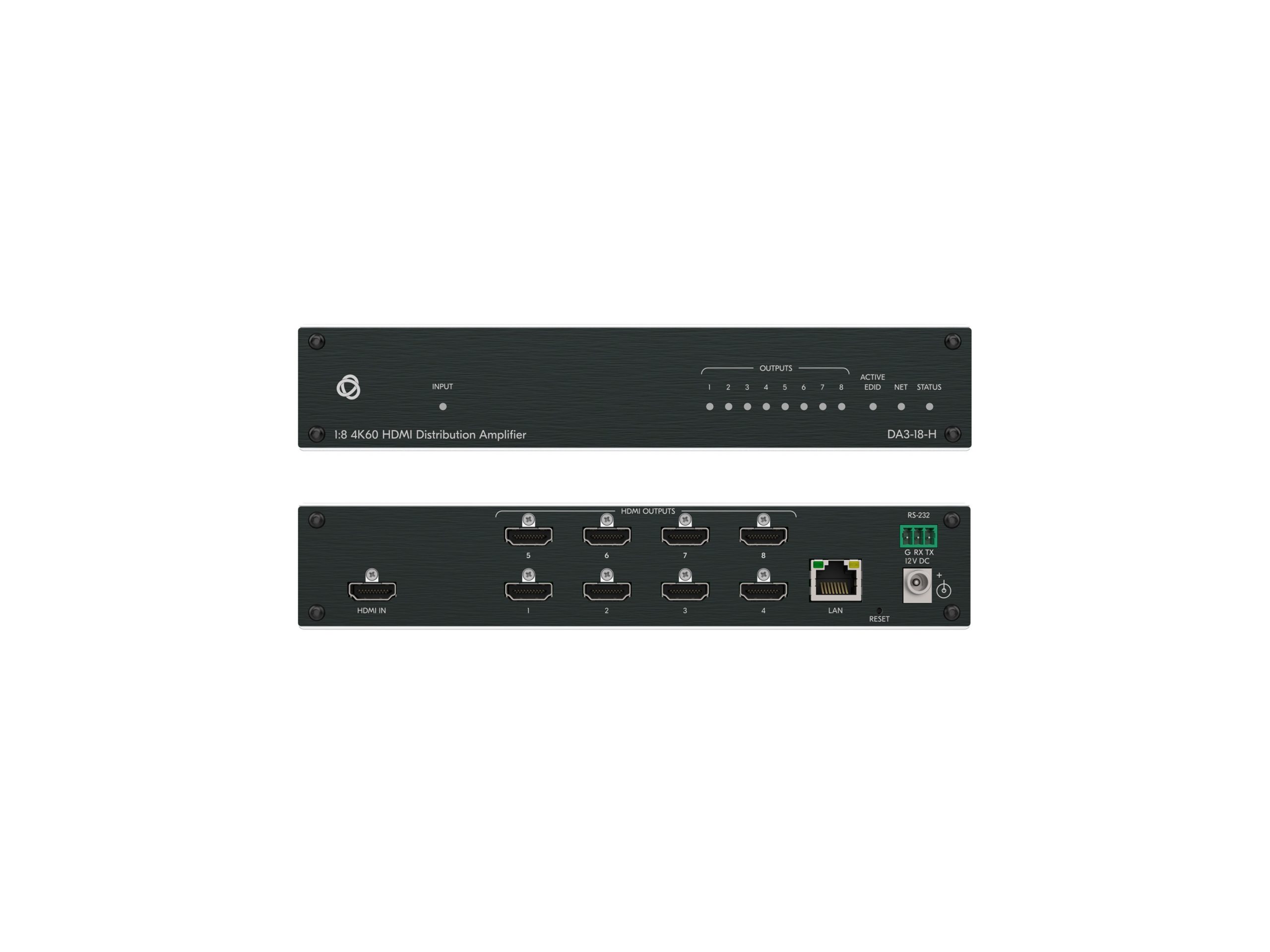 Kramer DA3-18-H 1:8 4K60 4:4:4 HDR HDMI Distribution Amplifier / Managed Web GUI / HDCP2.2