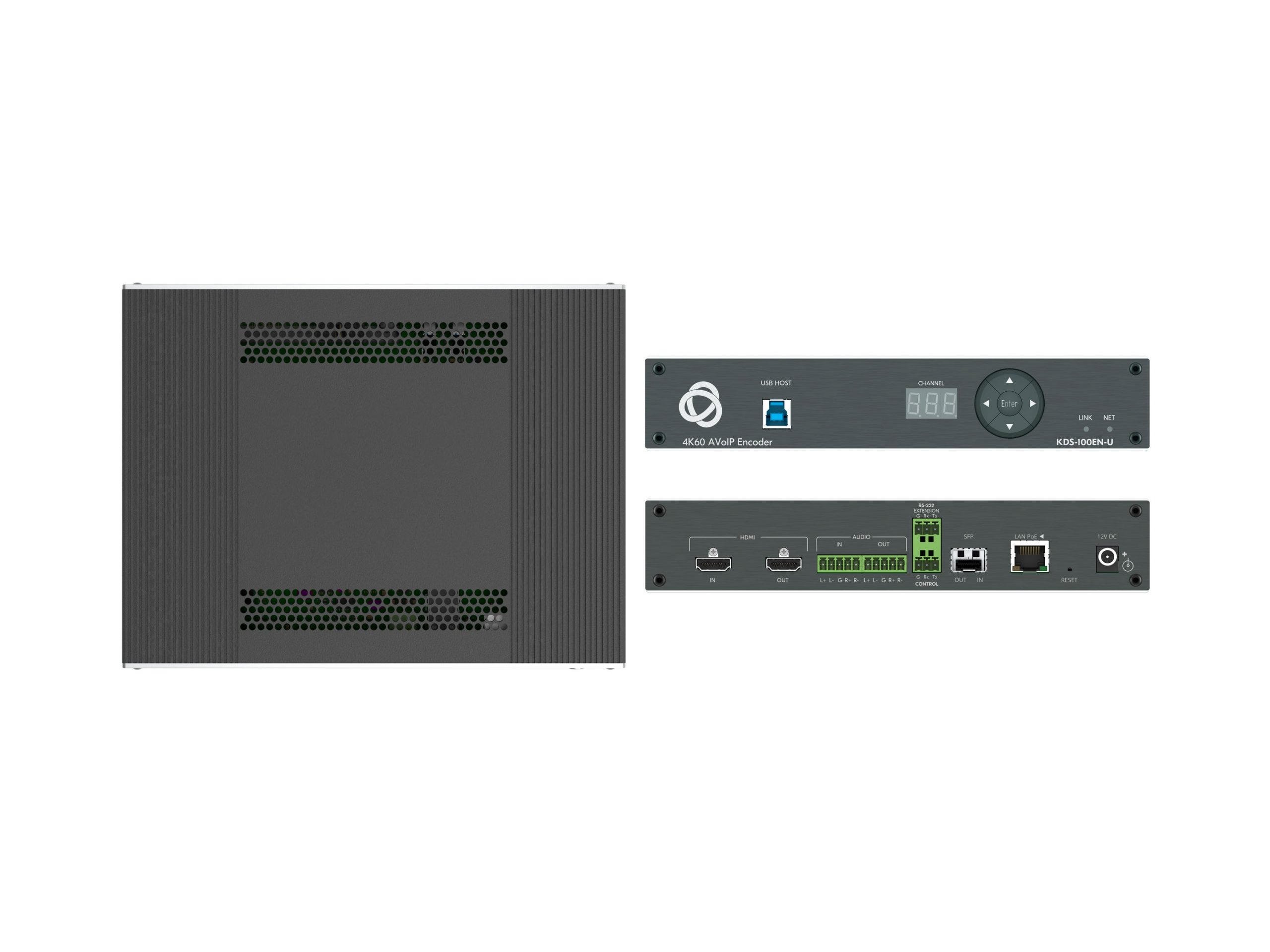 Kramer KDS-100EN-U 1GbE 4K@60 4:2:2 H.264/H.265 AVoIP Encoder / Dual Stream / KVM over IP