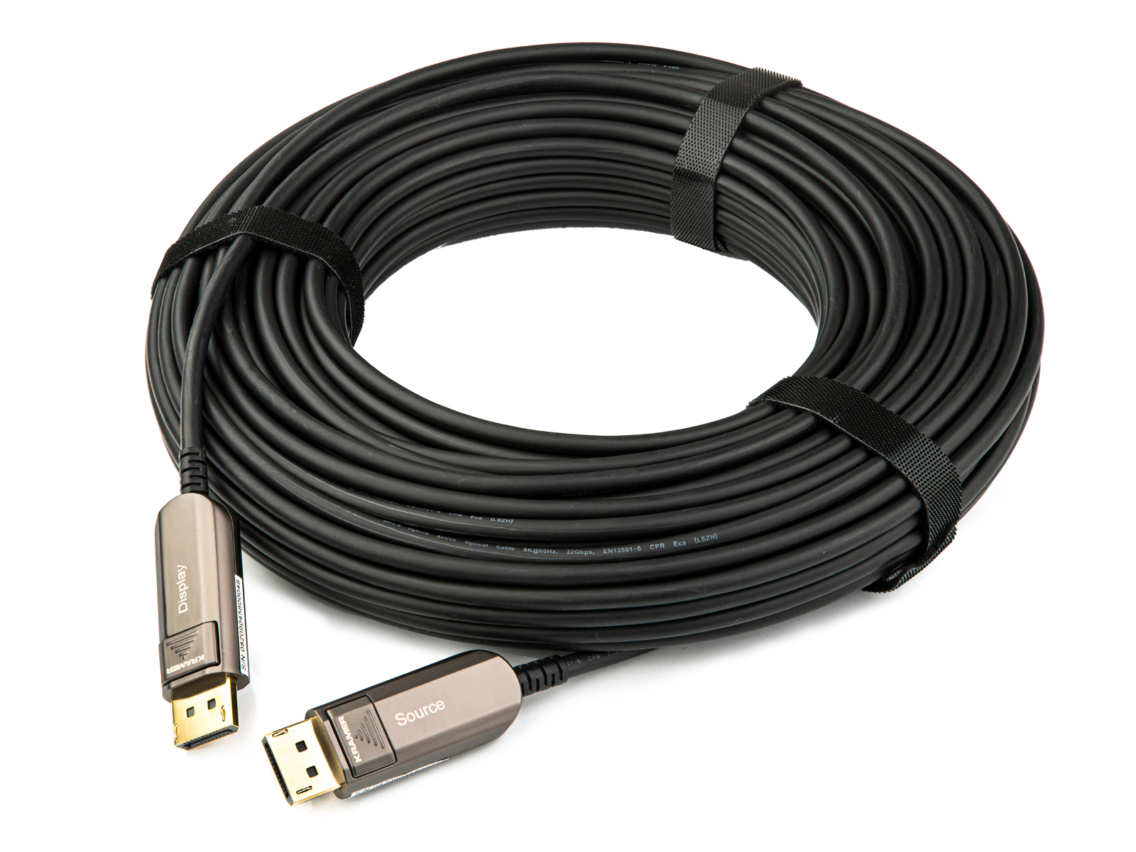 Kramer CP-AOCDP/UF-131 8K DP1.4 Active Optical DisplayPort Cable / Plenum Rated / 40.0m 131ft / 32.4Gbps