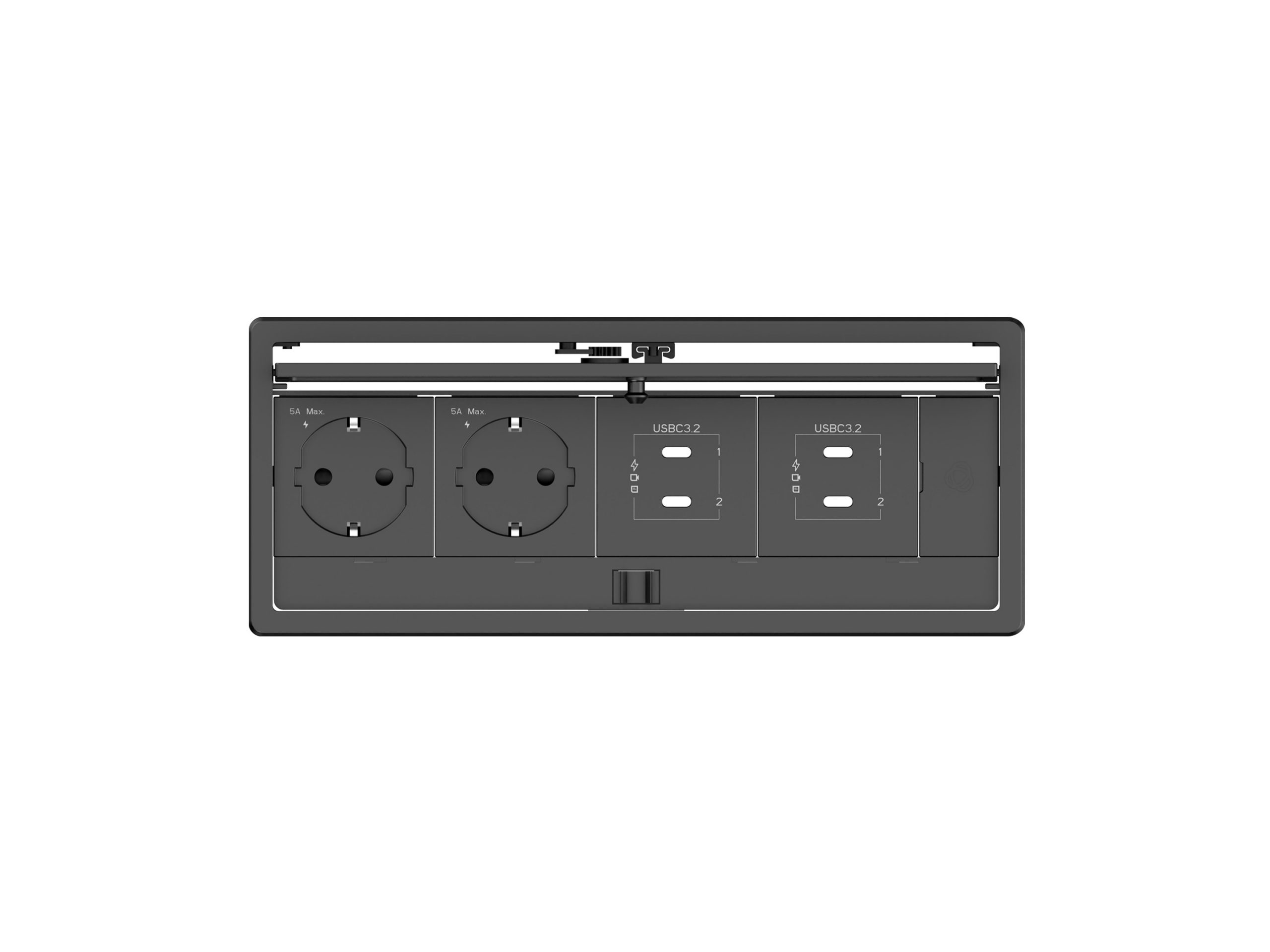 Kramer T-IN4-REC2 In-Table Rectangular Connectivity Box / Lid / 4 Module Slots