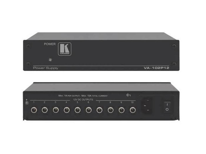 Kramer VA-102P12 10-Output 12V DC Power Supply 1A per Output / 10A Total