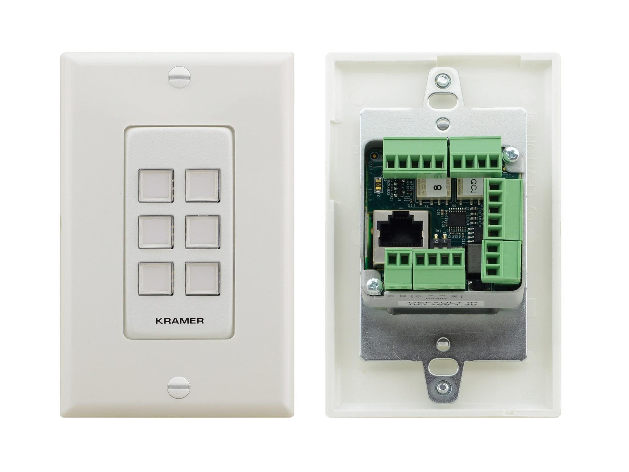 Kramer RC-306/US-D(W/B) US-D Size 6-Button Control Keypad with White/Black 1-Gang DECORA Design Frame