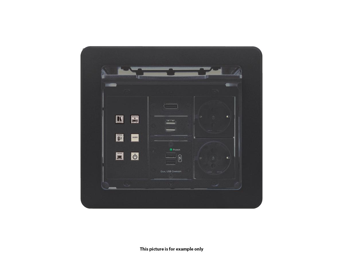 Kramer TBUS-1N(BC) Table Mount Modular Multi-Connection Solution/Retractable Lid/Silver Sand Aluminum Top - Image 2