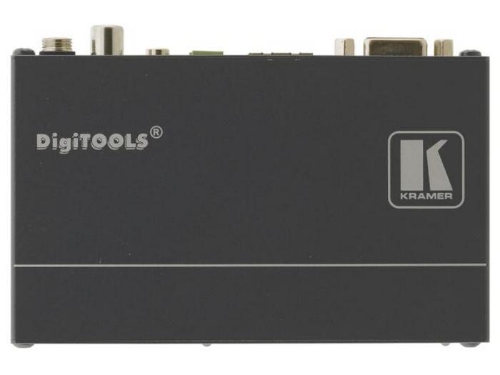 Kramer TP-124-od-b VGA Video/Stereo and S/PDIF Audio and RS-232 over Twisted Pair Receiver with EMP Protection