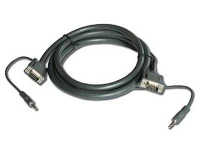 Kramer C-GMA/GMA-35 15-Pin (M) to 15-Pin (M) + 3.5mm Stereo Cable – 35ft