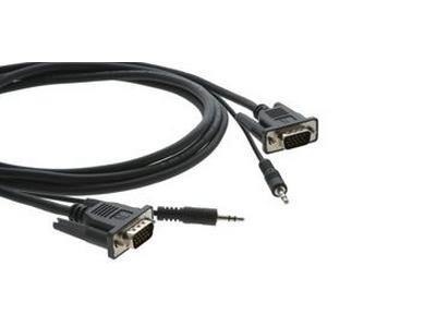 Kramer C-MGMA/MGMA-6 15-Pin (M) to 15-Pin (M) + 3.5mm Micro VGA Cable – 6ft