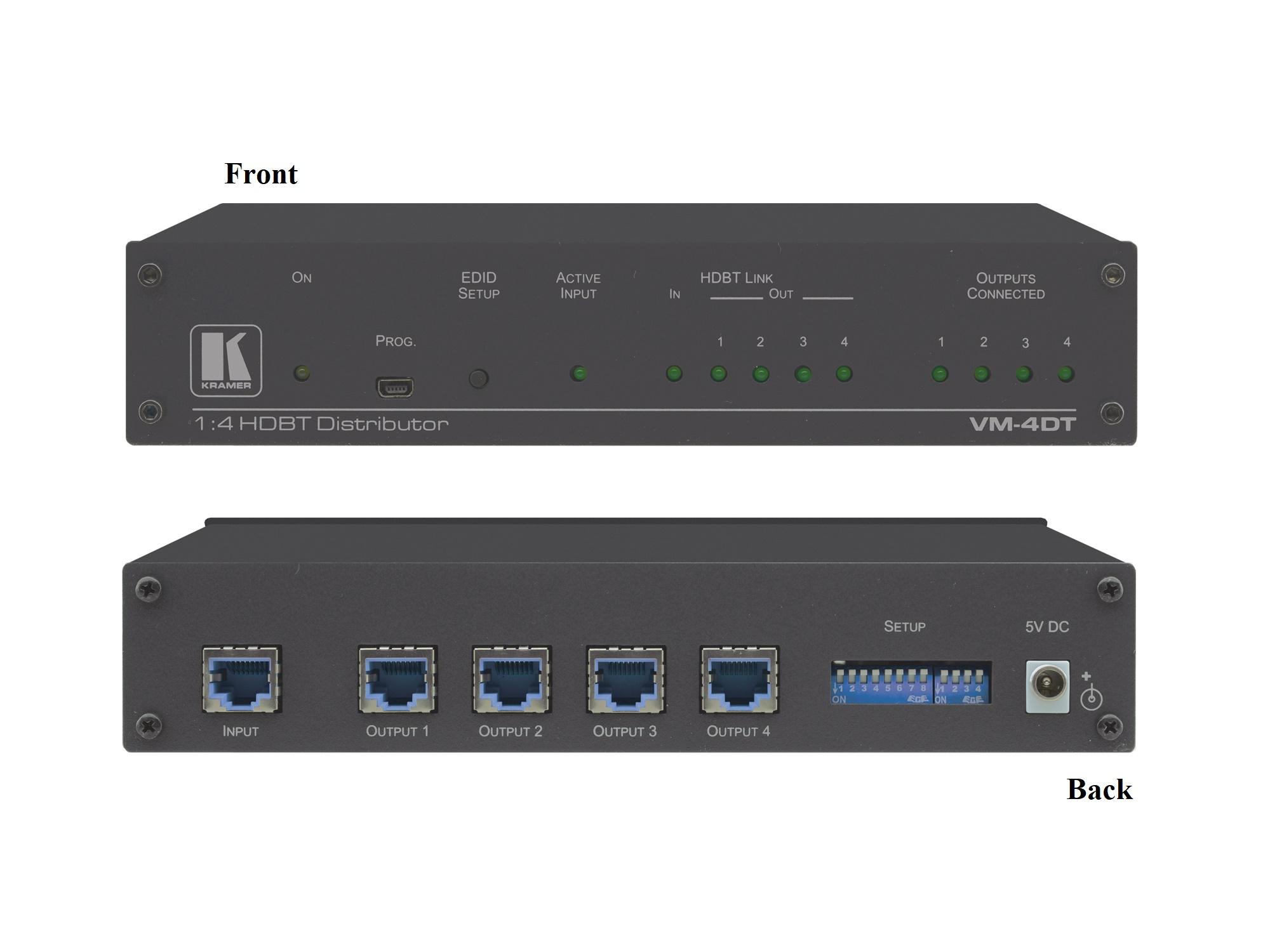 Kramer VM-4DT 1×4 4K60 4x2x0 Long-Reach HDBaseT DA