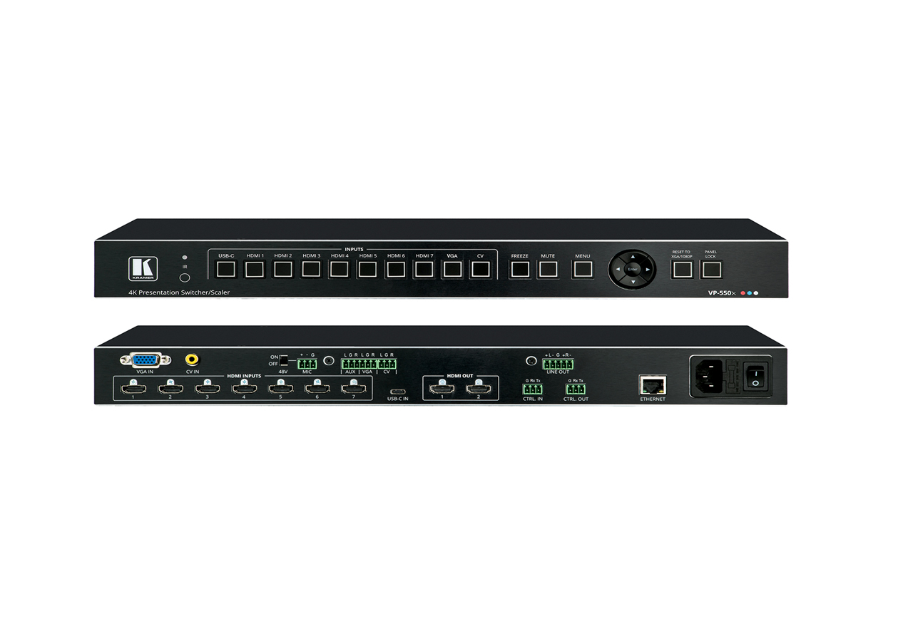 Kramer VP-550X 10-Input 4K@60 4:4:4 HDR HDMI Presentation Switcher/Scaler USB-C VGA Composite