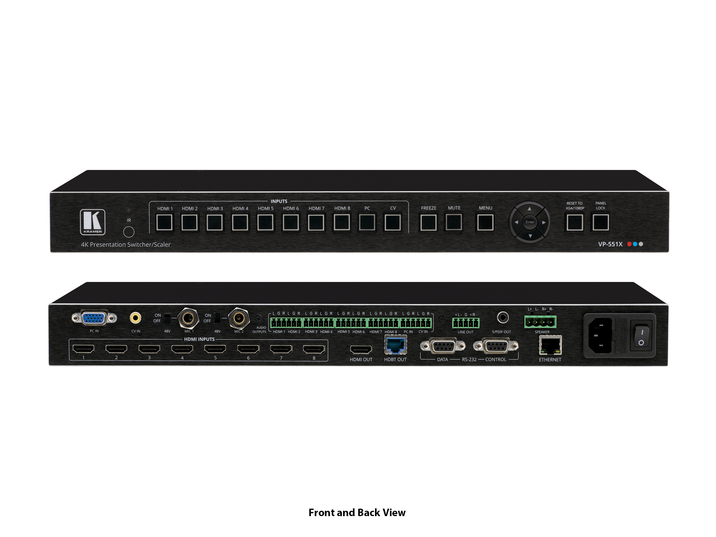Kramer VP-551X HDBaseT 10-Input HDMI/VGA/Composite 4K60 (4:4:4) Scaler switcher DSP PoE