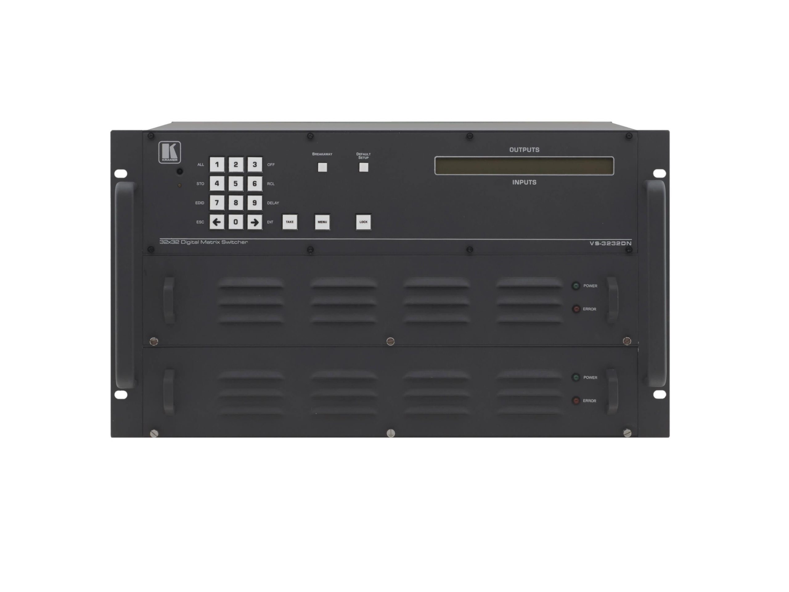 Kramer VS-3232DN-EM/STANDALONE 4×4 to 32×32 Modular 4K60 4x2x0 Multi Format Managed Digital Matrix Switcher