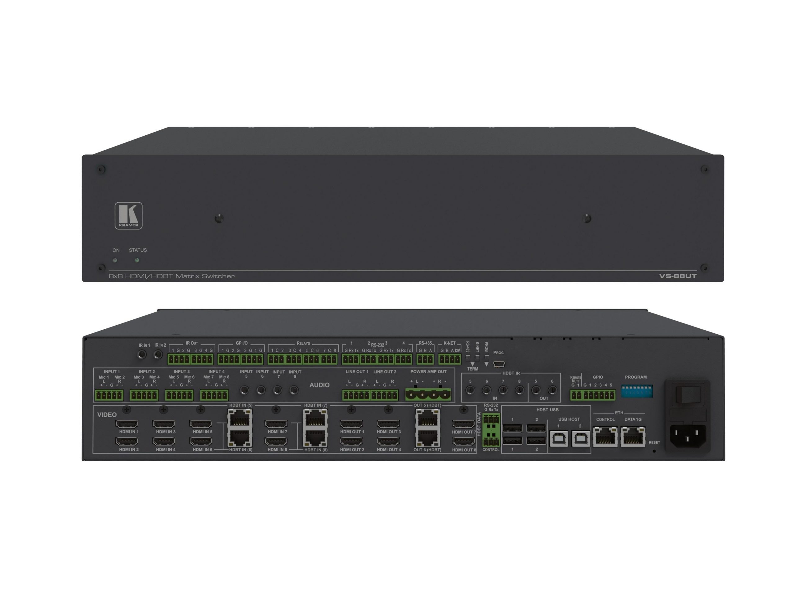 Kramer VS-88UT HDBaseT 8×4 HDMI Matrix Switcher / 4K60 4:2:0 / USB Extension / PoE / Audio