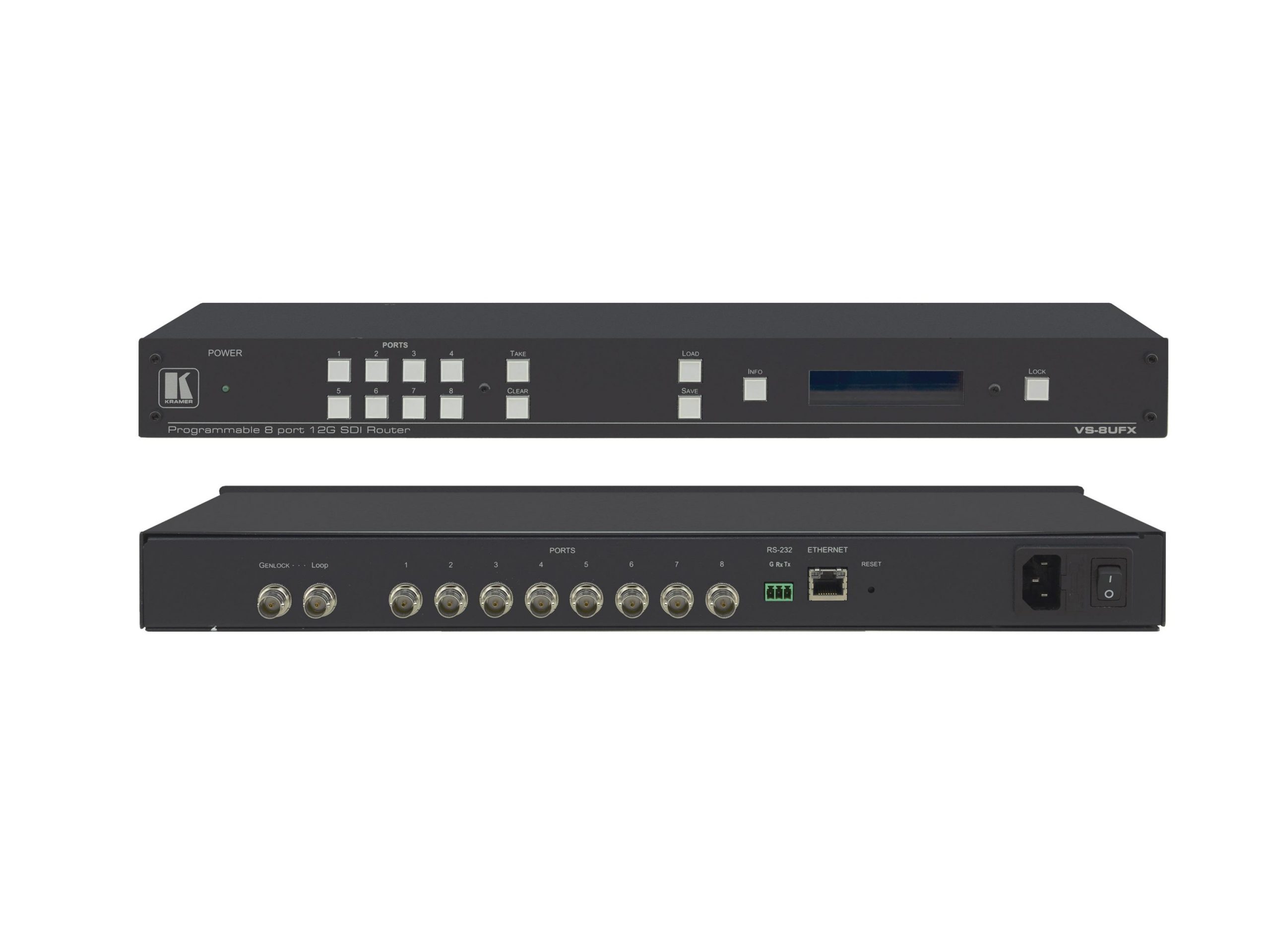Kramer VS-8UFX 8-Port 12G SDI Matrix Switcher Interchangeable Inputs/Outputs 4K@60 12Gbps