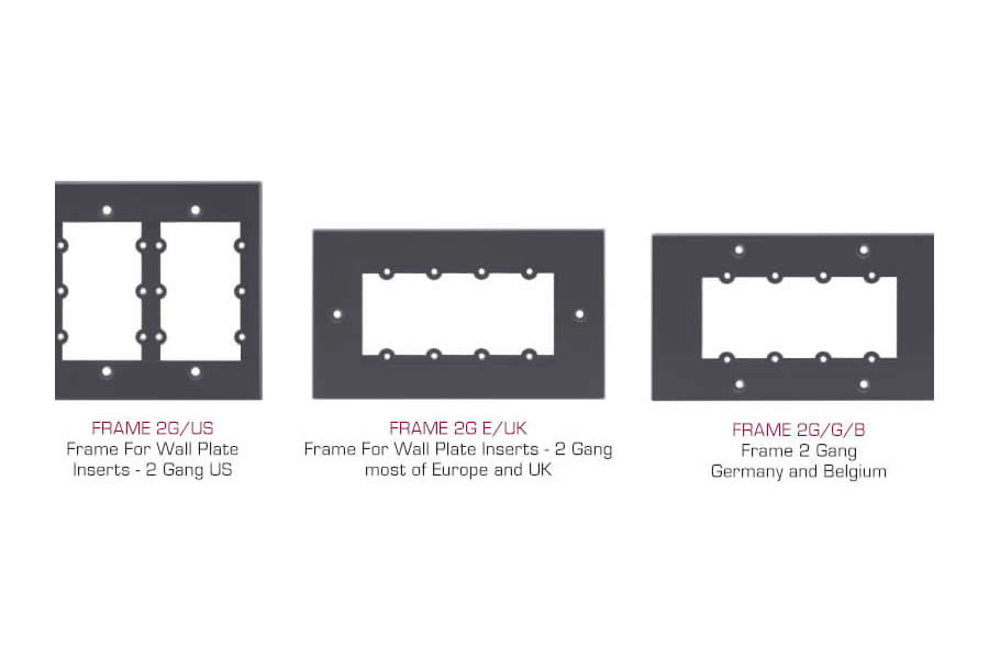 Kramer FRAME-2G/US(W) Frame for Wall Plate Inserts — 2 Gang, white
