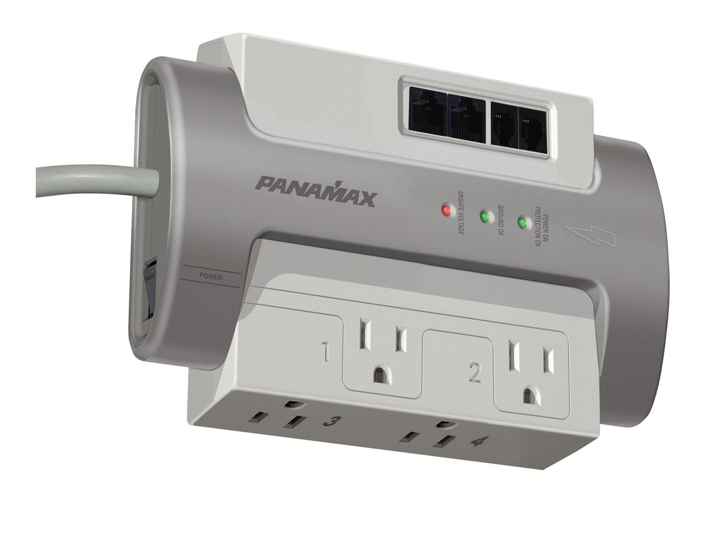 Panamax M4LT-EX Noise Filtration / Surge Suppressor 4 AC Outlets / RJ45 RJ11 / 1650J / 8 ft Cord