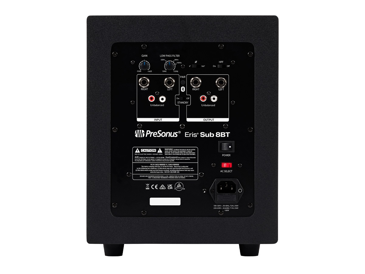 PreSonus ERIS SUB 8 BT 8-inch Front-Firing Studio Subwoofer Bluetooth 5.0 / 100W / 30 Hz-200 Hz - Image 3