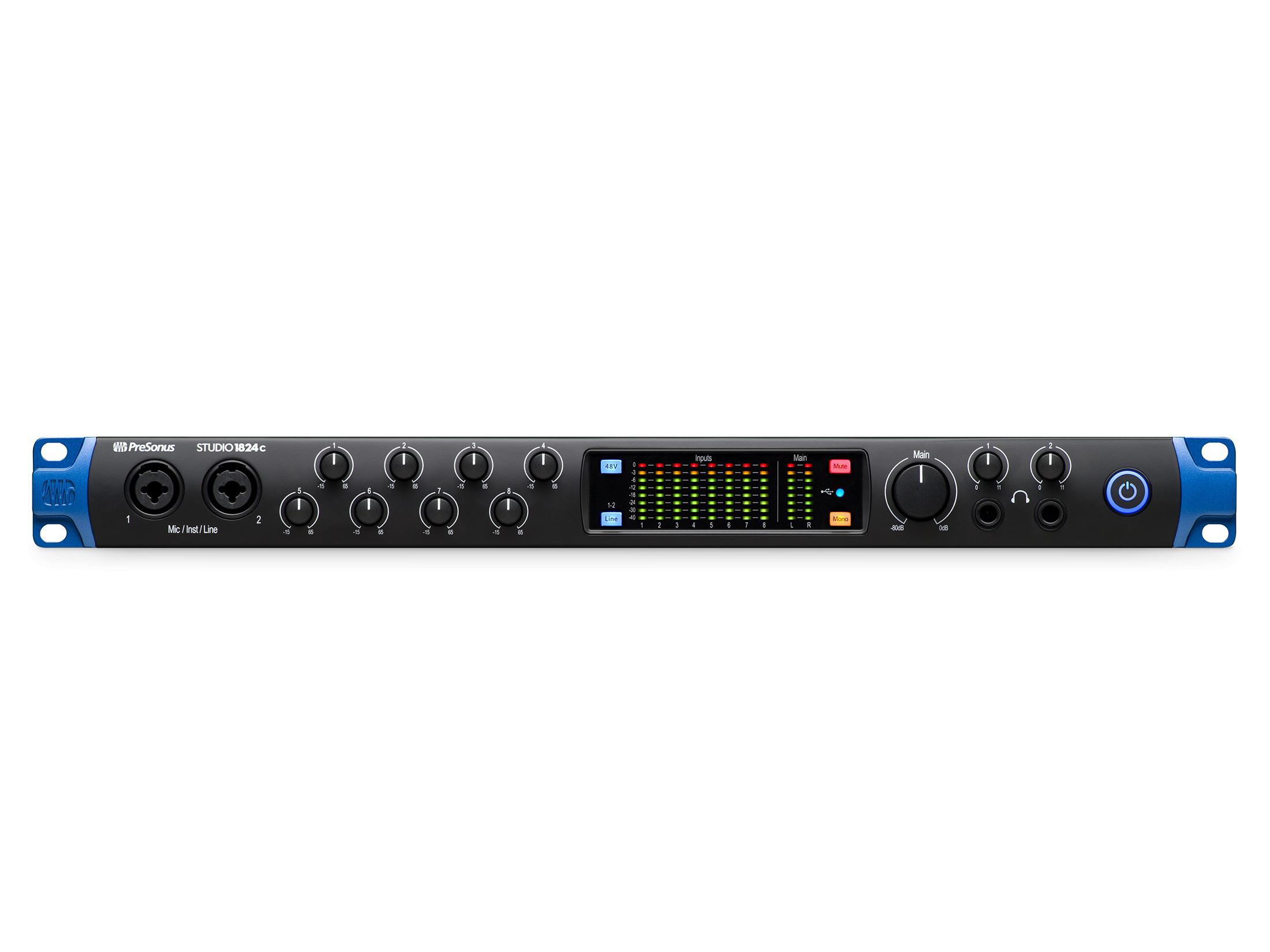 PreSonus Studio 1824c 18x24 UHD USB-C Audio Interface with 8 Mic Inputs/24-bit/192kHz