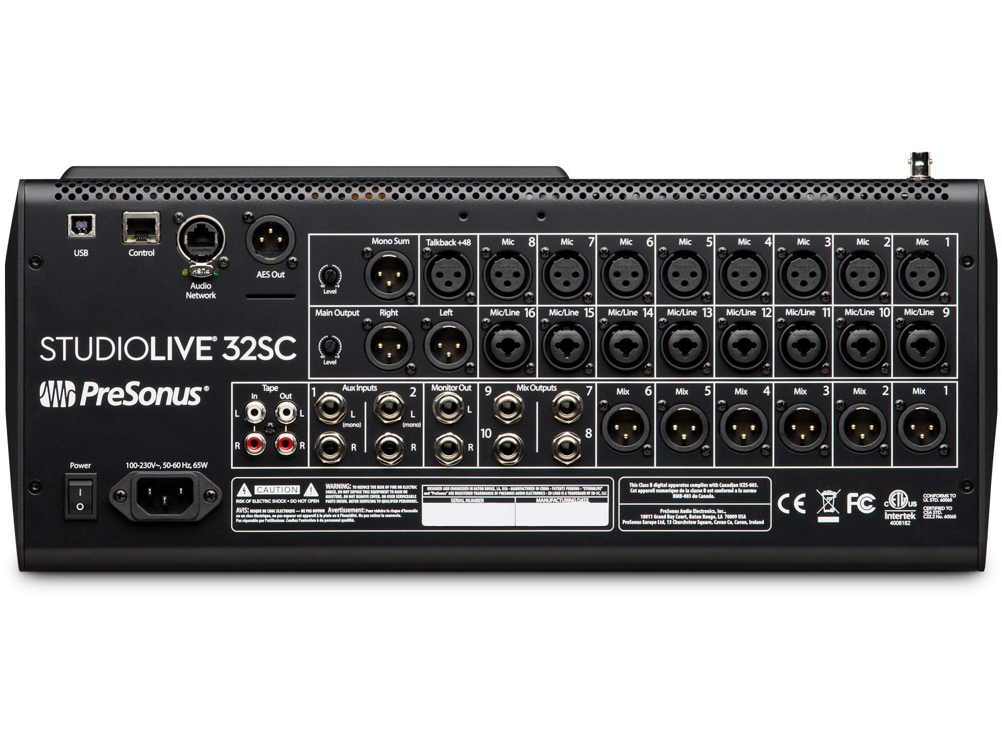 PreSonus StudioLive 32SC Series III Subcompact 32-Channel/22-Bus Digital Mixer with AVB Networking and Dual-Core FLEX DSP Engine - Image 3