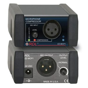 RDL EZ-MCP1 In-Line Microphone Compressor 30 dB Range XLR Input / XLR Output Phantom Detect