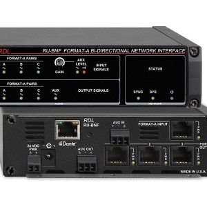 RDL RU-BNF Format-A Bi-Directional Dante Network Interface / 4 Dante Channels / Aux I/O / PoE
