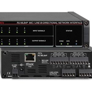 RDL RU-MLB4P 4x4 Mic/Line Bi-Directional Dante Network Interface / PoE / P48 Phantom / 24-Bit