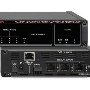 RDL RU-NFDP Dante to Format-A 3x Output Distributor / PoE / AUX Balanced Line Out / 24-Bit