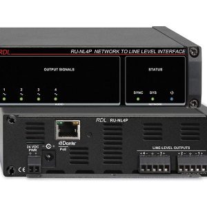 RDL RU-NL4P Dante Network to 4 Balanced Line Outputs / PoE / 24-Bit / 48 kHz